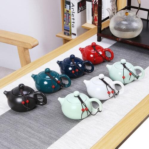 Ceramic Chinese Teapot Xishi Small Kung Fu Kettle Home Office Teaware Drinkware