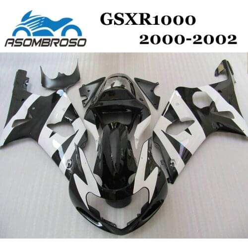 Aftermarket Fairing kits for 2000 2001 2002 Suzuki K2 GSXR1000 00 01 02 GSX R1000 white black ABS motorcycle Fairings bodywork