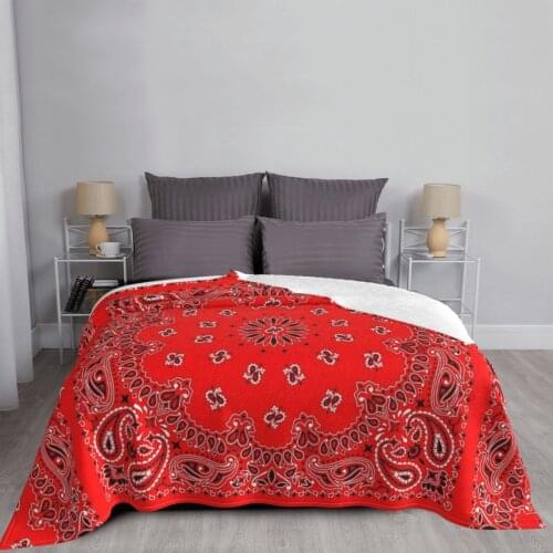 Red Bandana Throw Blanket Double Bed Blankets Mexican Blanket Blanket On The Bed Sofa Blanket Picnic Bedspread Bed Linen Cotton