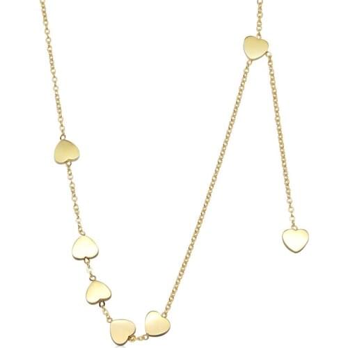 Hot Fashion Temperament Nine Peach Heart Stitching Short Money Chain Woman Necklace For Women Jewelry Wholesale