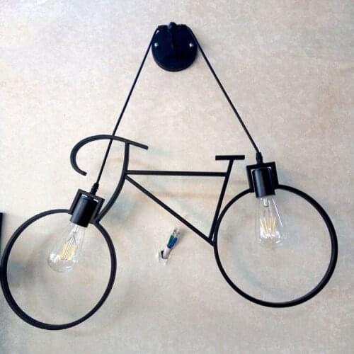 Nordic creative personality restaurant bar table children room aisle bicycle wall lamp