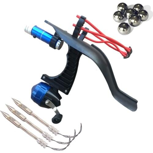 ABS Slingshot Hunting Fishing Bow Powerful Catapult Support Sightscope Reel Multi-function Steel Ball Ammo Arrow Sight Scope