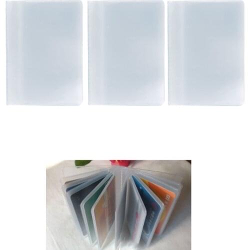 THINKTHENDO Card Holder Plastic PVC Clear Pouch Name ID Credit Card Holder Case Organizer Keeper Pocket
