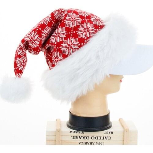 Christmas Hats Knitted Plush Santa Cap New Year Ornament Holiday Festival Party Props Christmas Present Christmas decoration new