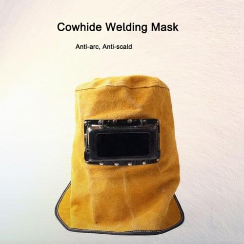 Cowhide Auto Dimming Lens Welding Mask Welding Hats Fire Flame Retardant Helmet Face Protection Hood welding shield Welder Cap