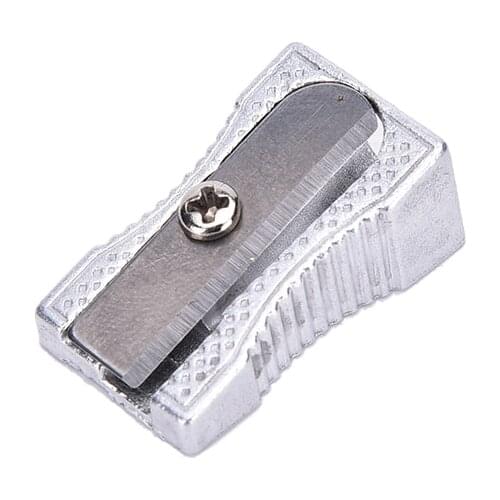 5pcs 1HoleSilver Metal Single Hole Graphite Pencil Sharpener For Students Writing Painting Pencil