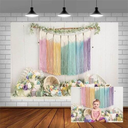 Avezano Vinyl Photography Backgrounds Birthday Banner Spring Flowers Color Line Backdrops Photo Studio Photozone Photocall Decor