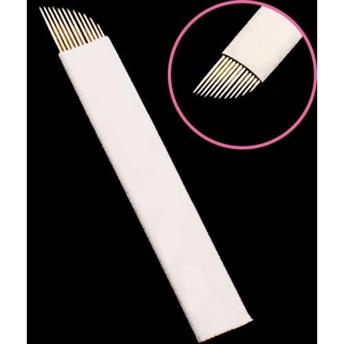 12 Flex Lamina Tebori Microblading Needles Pernement Makeup Tattoo Needle Blade for Manual Pen Agulhas Para Eyebrow 500pcs