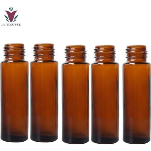 20pcs Wholesale 10ml Amber Brown Glass Bottles Decorative Roller Ball Bottle for Essential Oils Perfume Aromatherapy