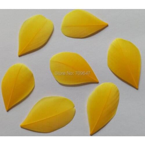 200Pcs/lot!3-6cm LOOSE Gold Trimmed Goose Feathers,Feather Petals,Gold Feathers,Quality Goose Feather Heads for Millinery