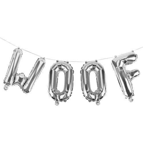 4PCS 16'' Foil Balloon Woof Letter Balloon Pet animal Products Decorative Balloon Decoration For Pets Birthday Party Decoration