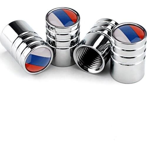 4pcs Car Styling Russia Flag Emblem Wheel Tire Valves Tyre Air Caps Case for Volvo V70 XC60 S60 V60 V40 Decoration Accessories