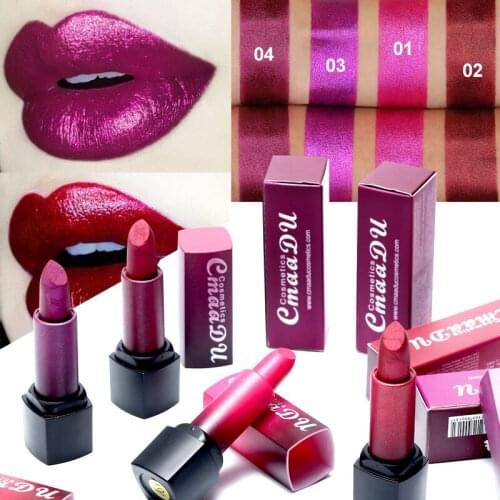 Glitter Lipstick Waterproof Long Lasting Mermaid Shimmer Metal Color Lipsticks Pigment Red Metallic Lipstick Lip Cosmetic T0828