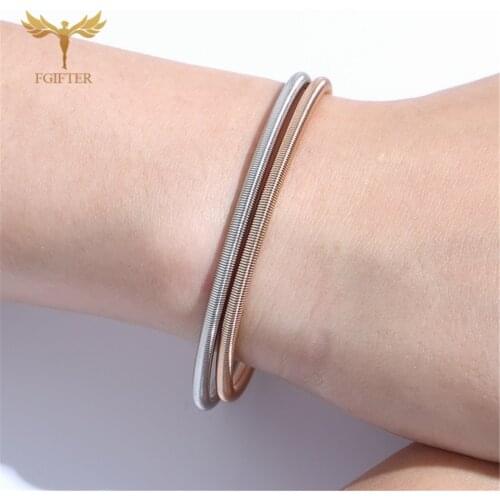 Cute Girl Accessoires 2 PC Spring Bracelets for Teens Couple Chain Funny Toy Bangles Stainless Steel Jewelry Gift Christmas 2021