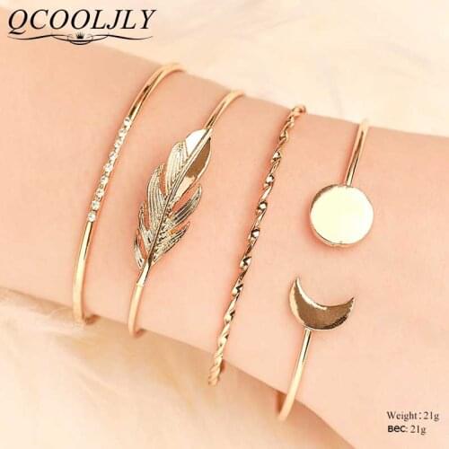 QCOOLJLY Rigid Bracelets