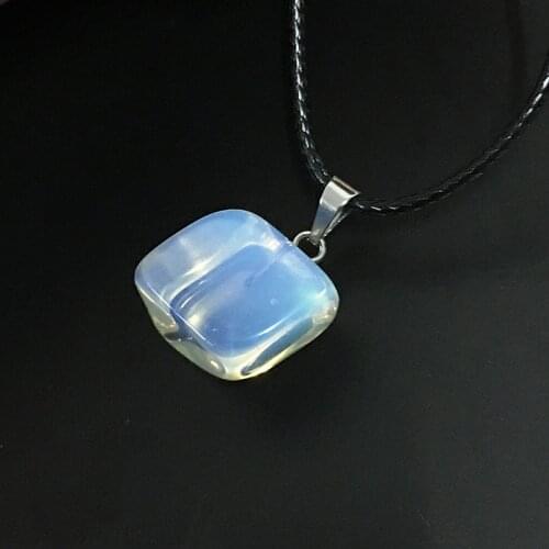 Men Womens Jewelry Fashion Irregular Moonstone Natural Stone Charms Pendants Necklace Gift MN446