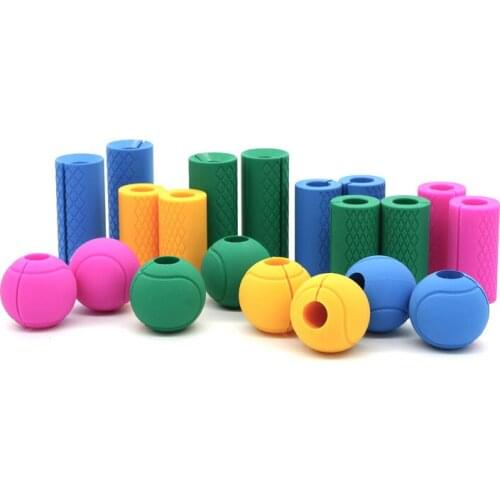 1 Pair Dumbbell Fat Barbell Grips Bar Anti-Slip Silicon Kettlebell Handles Protect Pad For Home Fitness Weightlifting Equipments