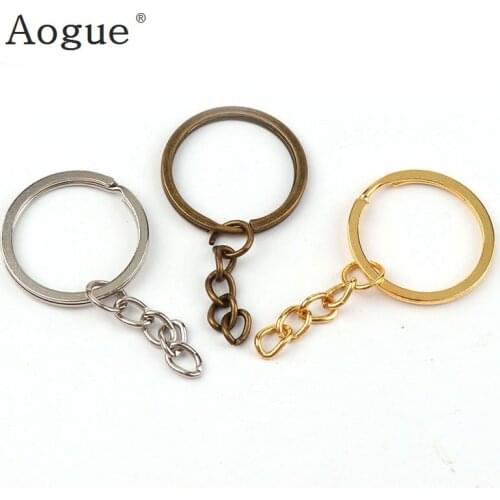 28mm Metal Iron Tone Circle Key Chains & Key Rings Keychain Charms Pendant DIY Keychain Key Ring Jewelry Finding