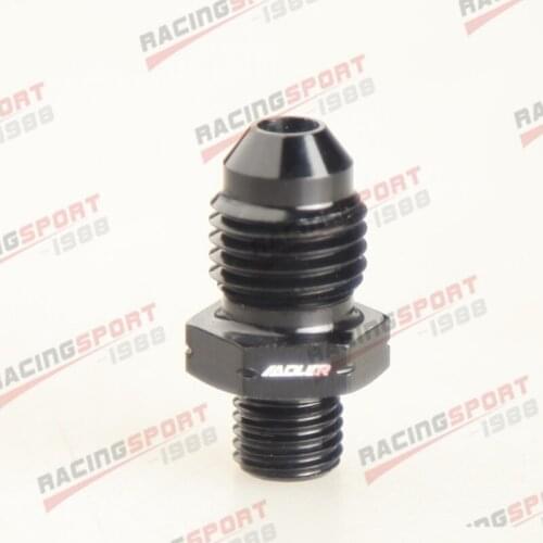 4AN AN-4 To M8 x 1.0 (mm) Metric Straight Flare Male Fitting Adapter Black