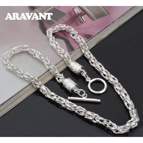 925 Silver 10mm 18 Inch Chain Necklace For Men Women Charm Wedding Fashion Jewelry