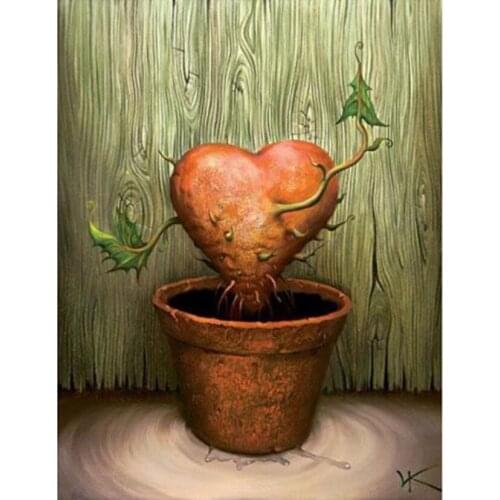 Love Potted Plant DIY Full Round Diamond Painting Cross Stitch Embroidery Home Decor 5D Handcraft JX632