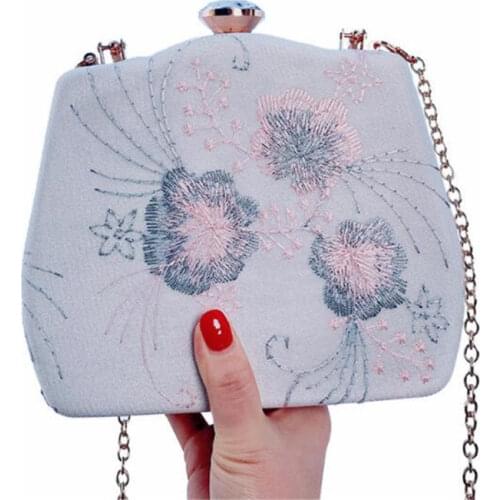 2020 velvet evening clutch embroidery flowers wedding party bags for women luxury evening box banquet purse drop shipping M614