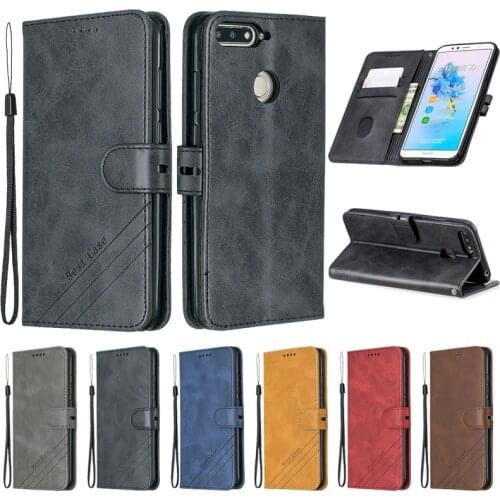 Huawei Honor 7C Case Leather Flip Case on sFor Huawei Honor 7C AUM-L41 Phone Case Cover 5.7 inch Luxury Magnetic Wallet Cover