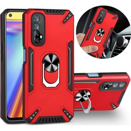 For OPPO Realme 5 7i 6 7 Pro Case Bumper Shockproof Armor Cover For Realme C11 C15 C17 C20 Magnetic Car Ring Stand Phone Cases