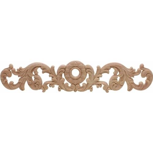 RUNBAZEF Wood Carved Decal Corner Onlay Applique Frame for Home decoration accessories Door Cabinet Furniture Decorative Crafts