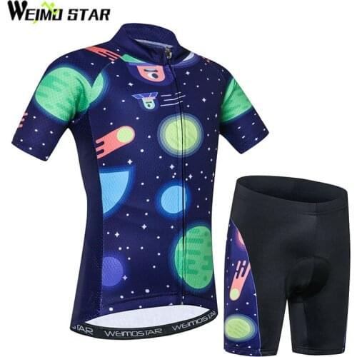 Kids Cycling Jersey Weimostar Cute Cartoon Animal Planet cycling clothing MTB Ropa maillot ciclismo Bike Jerseys cycling set