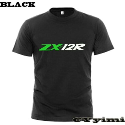 For KAWASAKI ZX12R ZX-12R T Shirt Men New LOGO T-shirt 100% Cotton Summer Short Sleeve Round Neck Tees Male