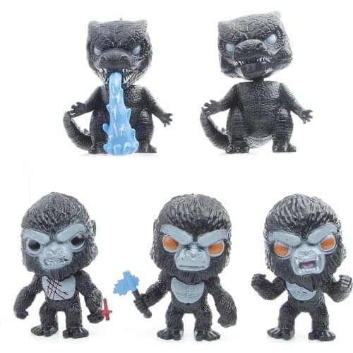 10cm 5PCS Q version King Kong vs ゴジラ action figure toys Christmas gift doll no box