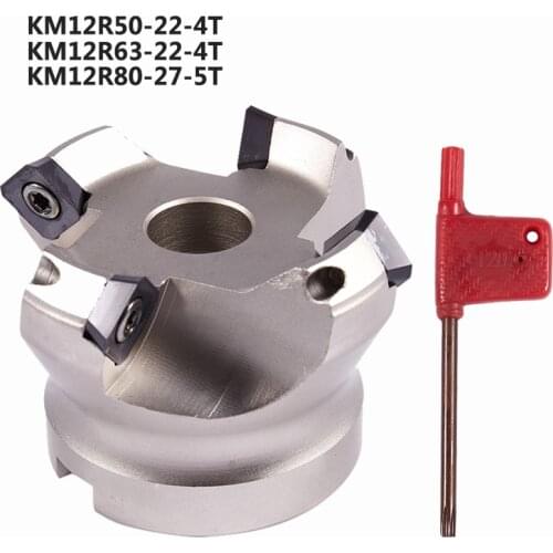 KM12R50-22-4T KM12R63-22-4T Milling Machining Slab Face Milling Cutter Clamped Fast Feeding Alloy End Mill for SEKT1204 insert
