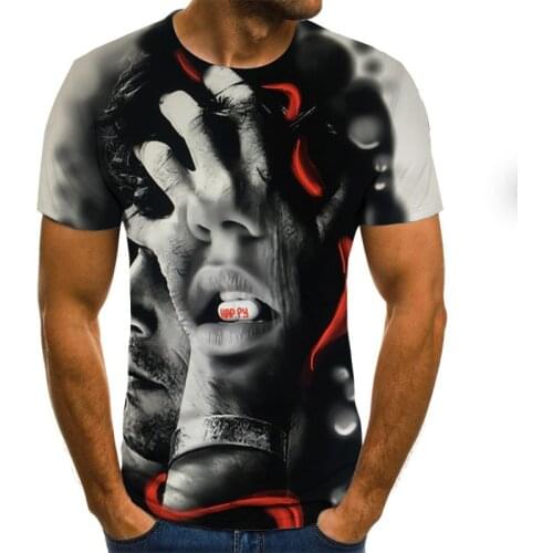 Mens T-Shirts 2021 Funny Printed Short Sleeve Tshirts Summer Hip Hop Casual Tops Tees Streetwear