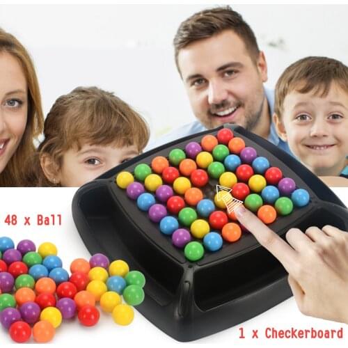 Puzzle Chess Board Games Set Kids Adults Interaction Rainbow Ball Elimination Game Christmas Birthday Gift for Boys Girls