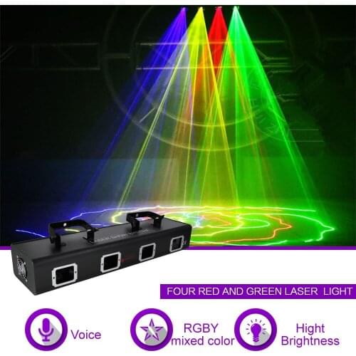 Sharelife 4 Lens RGB Mixed Yellow Effect DMX Master-Slave Beam Laser Light Home Gig Party DJ Stage Lighting Sound Auto 505RGBY