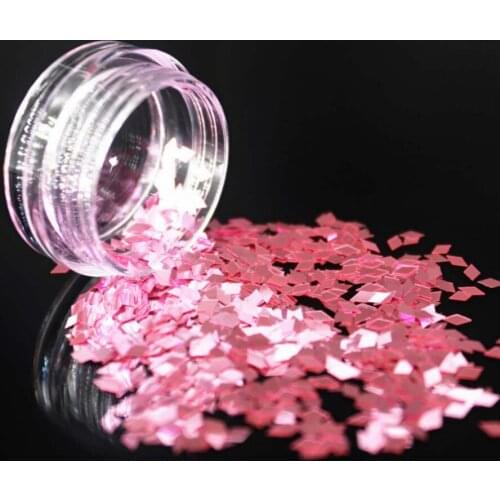 LOLEDE Pink Color Sequins Nail Art Glitter Flakes UV Gel Polish Star Heart Flower Paillette Decor Tools Trapezoidal