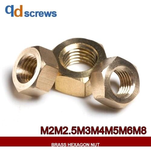 M2M3M4M5M6M8 Brass hexagon nut DIN934 GB6170 ISO 4032