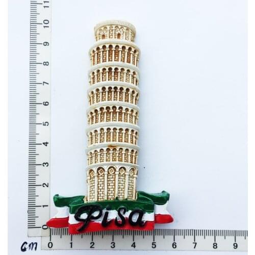 Leaning Tower Of Pisa Italy)Fridge Magnet Creative Travel Commemorate Ornaments Magnetism Resin Material Refrigerator Stickers