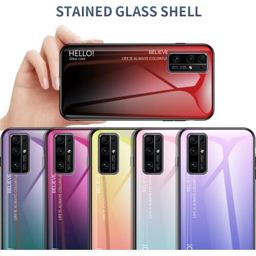 Fashion Stained Glass Phone Case for Huawei Honor 30 20 Pro X10 Back Cover Coque for Honor 10 8 9 Lite Anti-fall Protective Case
