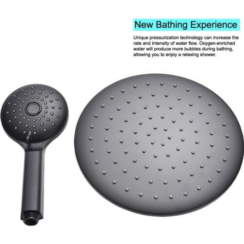 Hand shower head, pressurized shower head for domestic bathroom, black shower suit for bathroom shower
