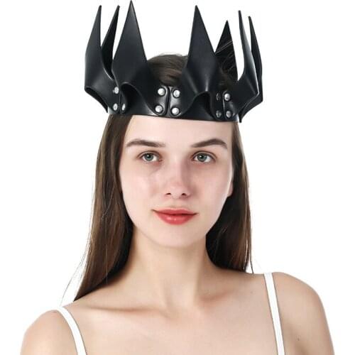 New Fashion Nightclub Mask Cosplay Crown Mask Gothic Leather Eye Mask Fetish Halloween Masquerade Carnival Club Party Eye Masks
