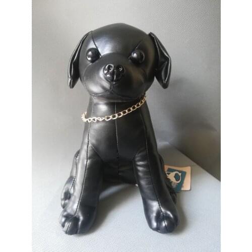 About 30cm black chihuahua dog plush toy PU lenther dog soft doll childrens toy Christmas gift h2204