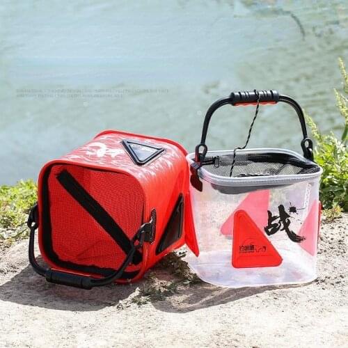 Portable EVA Fishing Bag Collapsible Fishing Bucket Live Fish Box Camping Water Container Tackle Storage Bag Fold Bucket