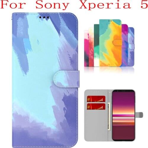 Sunjolly Case for Sony Xperia 5 Wallet Stand Flip PU Phone Case Cover coque capa Sony Xperia 5 Case Sony Xperia 5 Cover