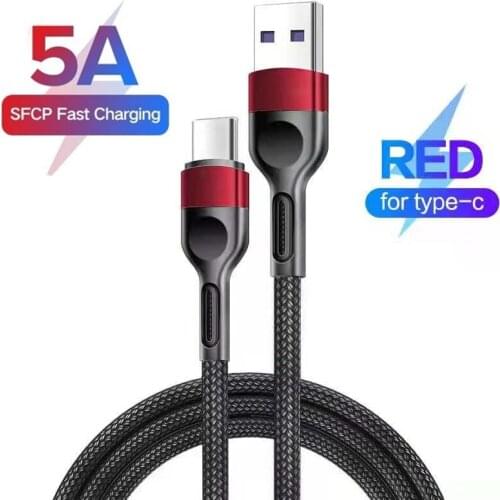 5A USB Type C Cable Fast Charging Wire for Huawei P40 P30 Y9A Y7A Honor 10X 9X lite 30 20 Pro Mobile Phone Type-C Charger Cord
