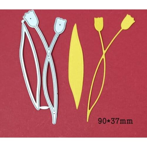 Tulip 90*37mm Metal Cutting Dies Stencils Craft Knife Blade Die Cut for DIY Scrapbooking Album Paper Cards Decorative Template