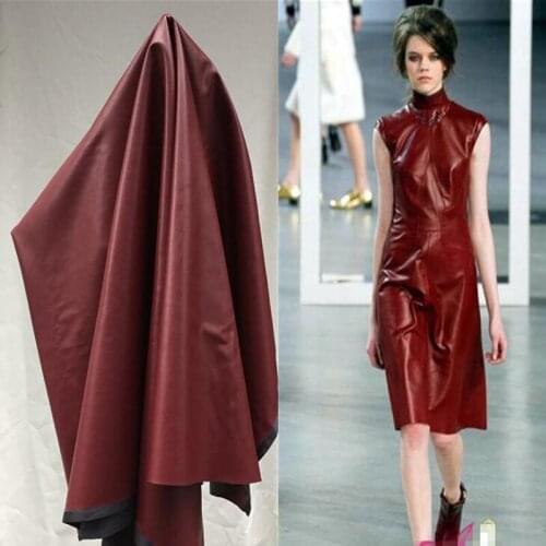Wine red purple pu lether fabric Elastic force magic color laser TPU clothing Waterproof PVC sofa coat diy textiles fabric,D169