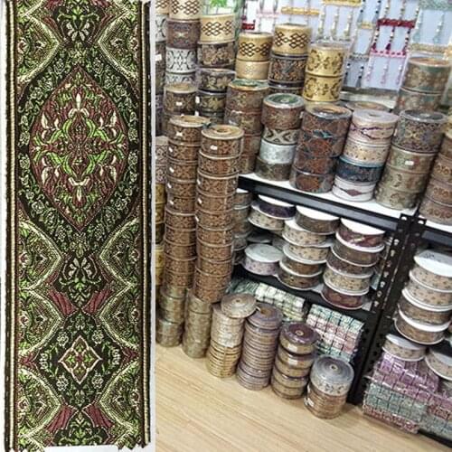 Green Complex Embroidery Tape of Bed Cover Rim Pillow Rim quilt of Cover Edge of Curtain Edge Curtain Flame Home textile Art