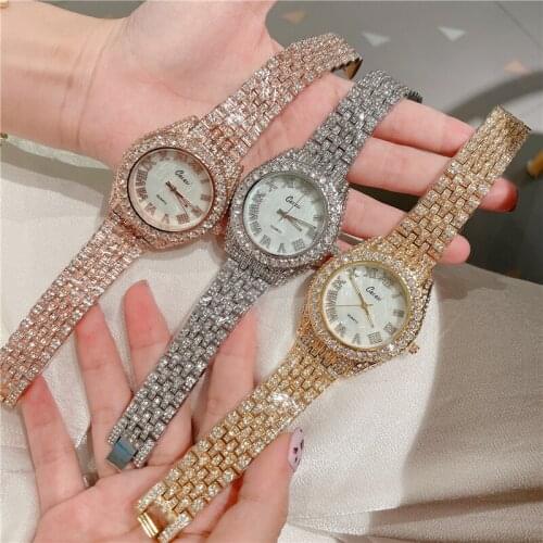 Women Watch 2021 Luxury Brand Gold Clock Lady Wrist Watches Crystal Female Ladies Quartz Watch Fashion Womens Wristwatch A243